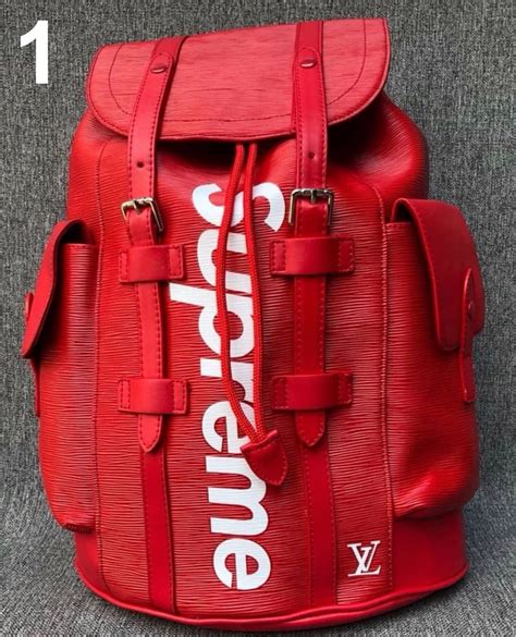 mochila supreme roja lv|Mochilas de Piel de Lujo para Hombre .